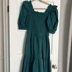 Sea New York puff sleeve smocked dress